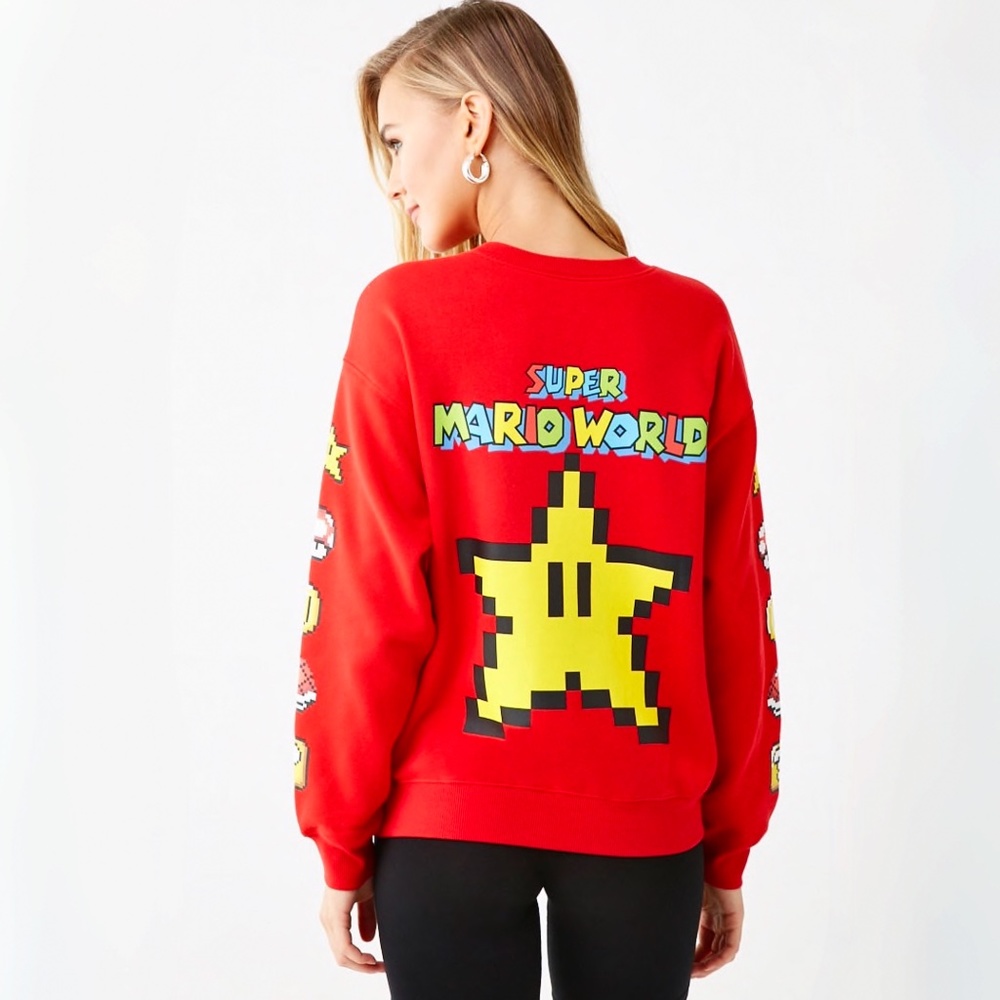 Forever 21 red Super Mario World sweatshirt